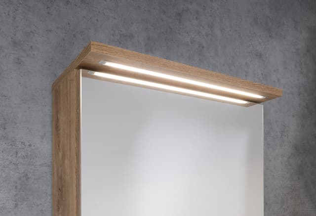 KAWA STRIP szafka z lustrem, oświetlenie LED 50x70x22cm, dąb emporio