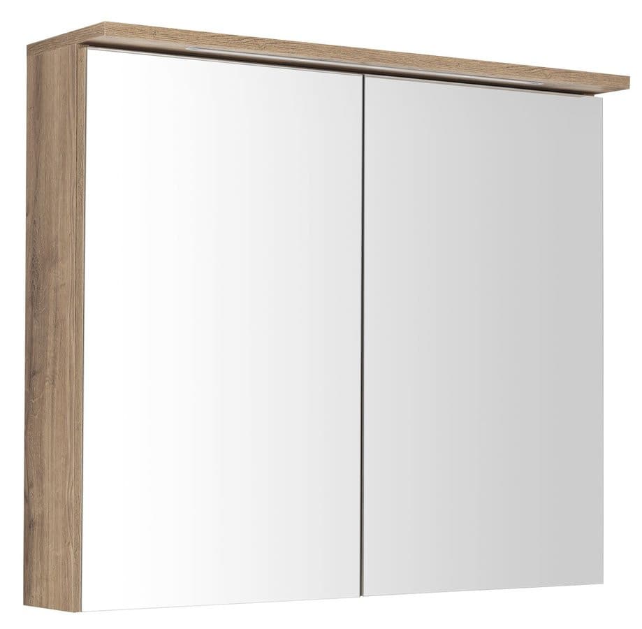 KAWA STRIP szafka z lustrem, oświetlenie LED 80x70x22cm, dąb emporio