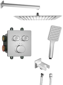 SMART SELECT zestaw prysznicowy podtynkowy termostatyczny, 2 wyjścia, wyjście, chrom