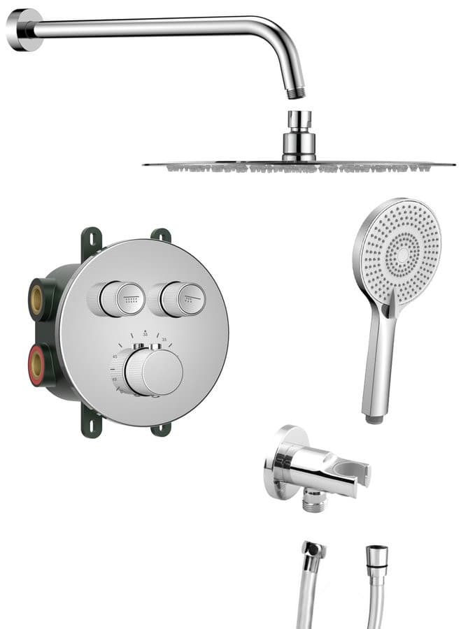 SMART SELECT zestaw prysznicowy podtynkowy termostatyczny, 2 wyjścia, wyjście, chrom