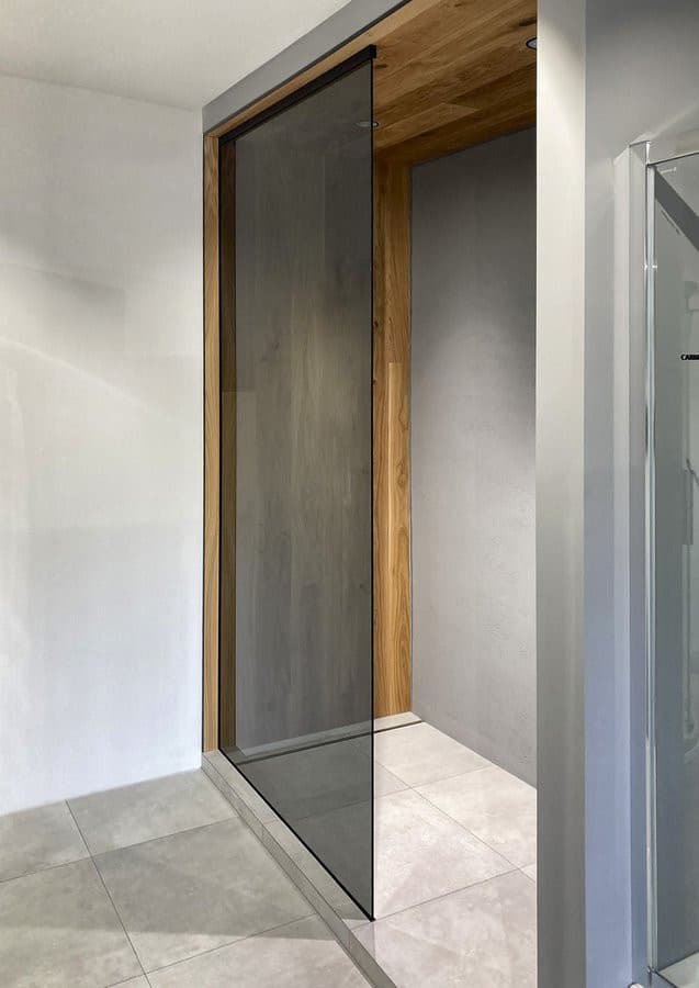 ARCHITEX zestaw do mocowania szkła, ściana-podłoga-sufit, 1610x2600mm, czarny mat