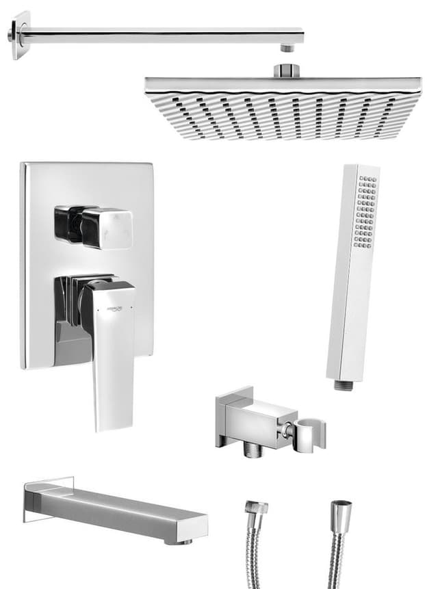 RITMO zestaw prysznicowy podtynkowy z baterią podtynkową, 3 wyjścia, chrom