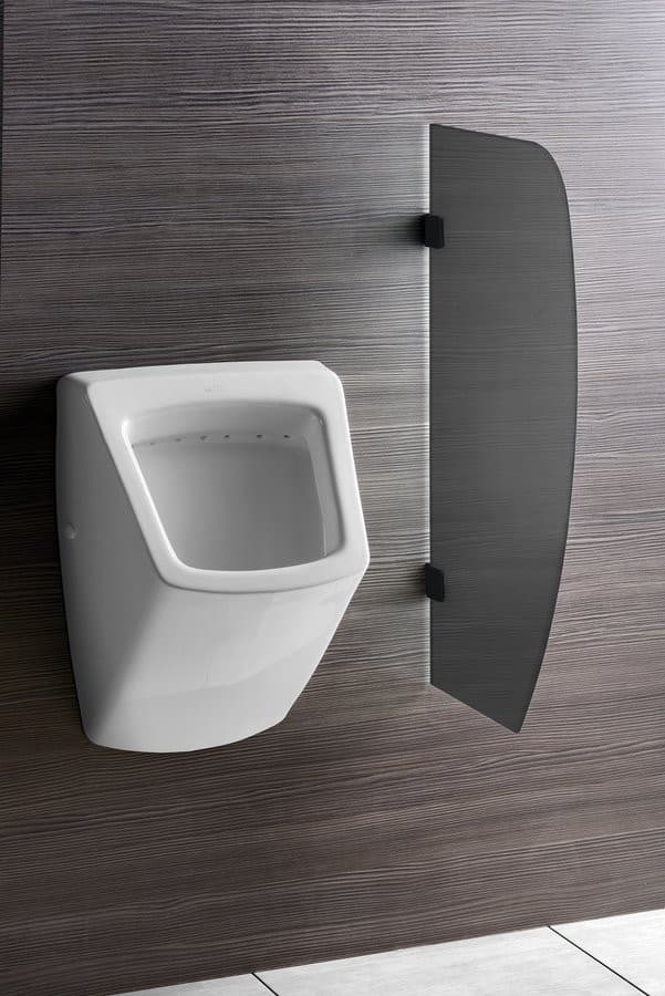 Ścianka oddzielająca pisuarowa 80x40 cm, szkło dymione mat, czarny