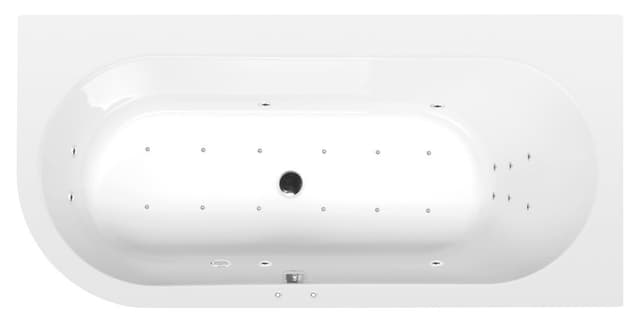 ASTRA R wanna z hydromasażem, 165x80x48cm, Attraction Hydro-Air, chrom