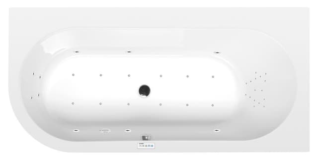ASTRA R wanna z hydromasażem, 165x80x48cm, Highline Hydro-Air, chrom