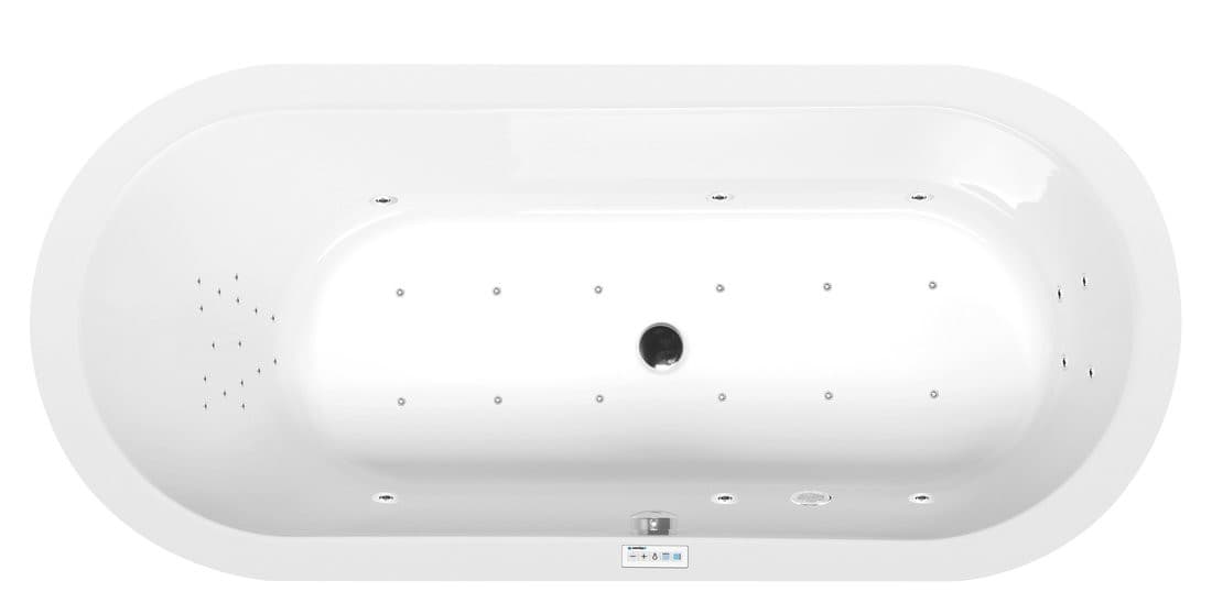 ASTRA O wanna z hydromasażem, 165x75x48cm, Highline Hydro-Air, chrom