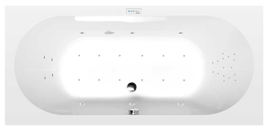 LEVANA wanna z hydromasażem, 170x80x39cm, Highline Hydro-Air, chrom