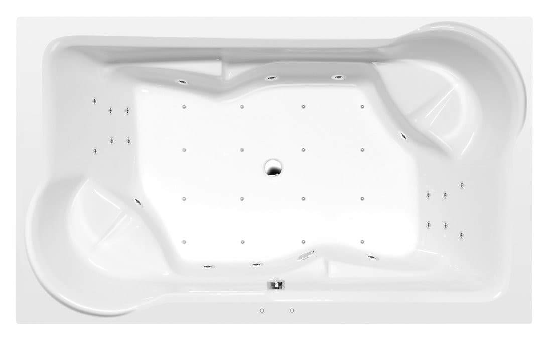 DUO wanna z hydromasażem, 200x120x45cm, Attraction Hydro-Air, chrom