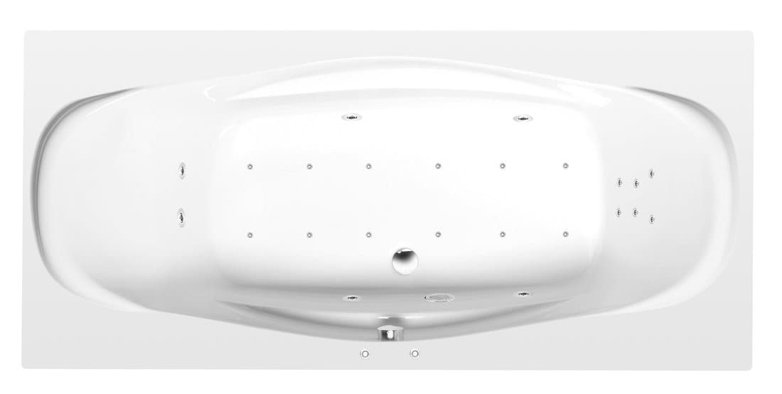 GARDA wanna z hydromasażem, 190x90x44cm, Attraction Hydro-Air, chrom
