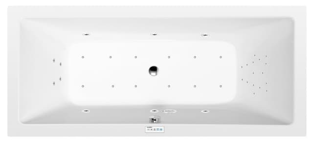 KRYSTA wanna z hydromasażem, 180x80x39cm, Highline Hydro-Air, chrom