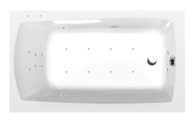 LILY wanna z hydromasażem, 120x70x39cm, Attraction Hydro-Air, chrom