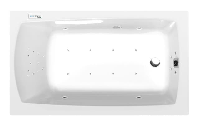 LILY wanna z hydromasażem, 130x70x39cm, Highline Hydro-Air, chrom