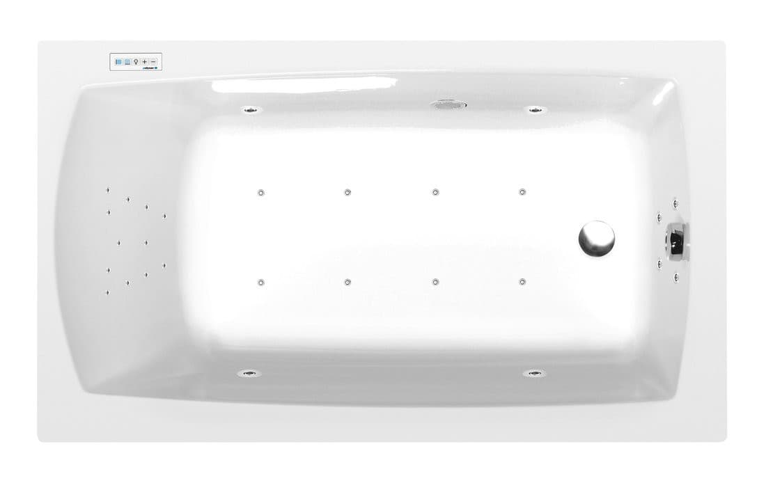 LILY wanna z hydromasażem, 140x70x39cm, Highline Hydro-Air, chrom