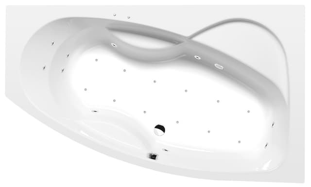 MAMBA R wanna z hydromasażem, 160x95x44cm, Active Hydro-Air, chrom