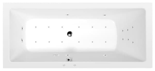 MIMOA wanna z hydromasażem, 170x75x39cm, Attraction Hydro-Air, chrom