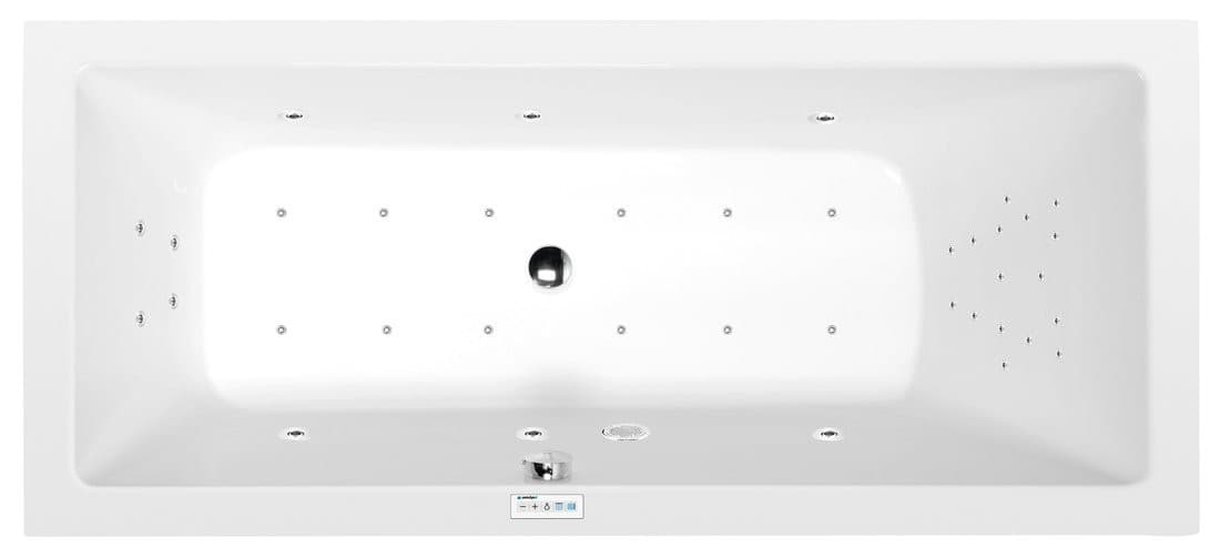 MIMOA wanna z hydromasażem, 170x75x39cm, Highline Hydro-Air, chrom