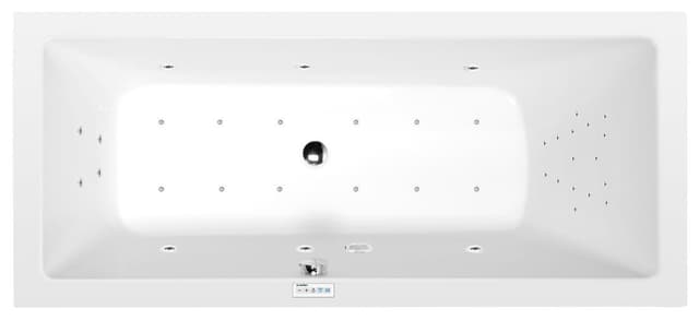 MIMOA wanna z hydromasażem, 170x80x39cm, Highline Hydro-Air, chrom