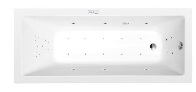 NOEMI wanna z hydromasażem, 160x80x39cm, Highline Hydro-Air, chrom