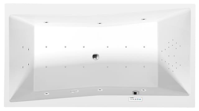 QUEST wanna z hydromasażem, 180x100x49cm, Highline Hydro-Air, chrom