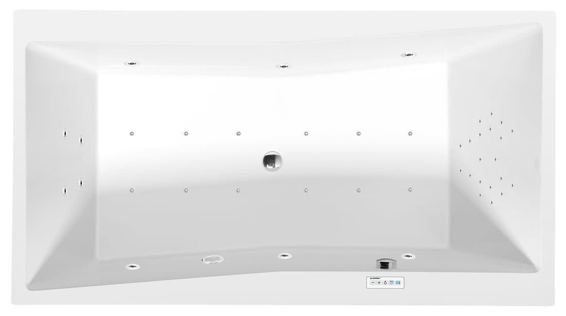 QUEST wanna z hydromasażem, 190x100x49cm, Highline Hydro-Air, chrom