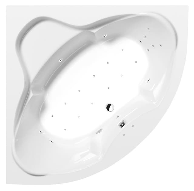SIMONA wanna z hydromasażem, 150x150x44cm, Attraction Hydro-Air, chrom
