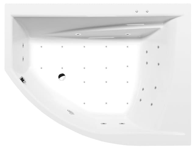 TANDEM R wanna z hydromasażem, 170x130x50cm, Active Hydro-Air, chrom