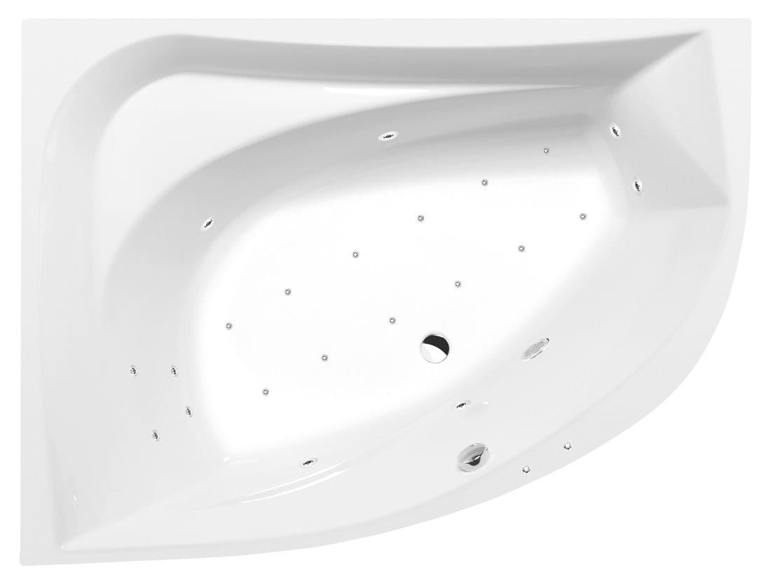 TANYA L wanna z hydromasażem, 160x120x49cm, Active Hydro-Air, chrom