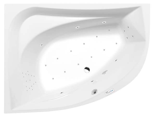 TANYA L wanna z hydromasażem, 160x120x49cm, Highline Hydro-Air, chrom