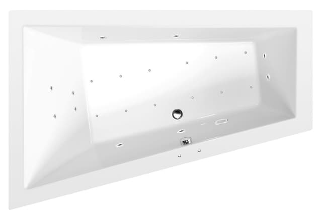 TRIANGL L wanna z hydromasażem, 180x120x50cm, Active Hydro-Air, chrom