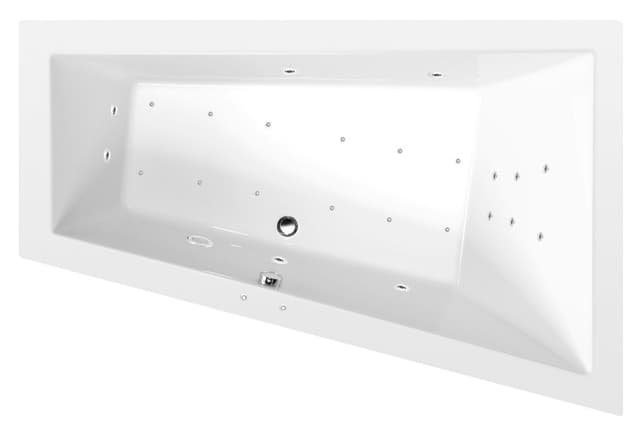 TRIANGL R wanna z hydromasażem, 180x120x50cm, Attraction Hydro-Air, chrom