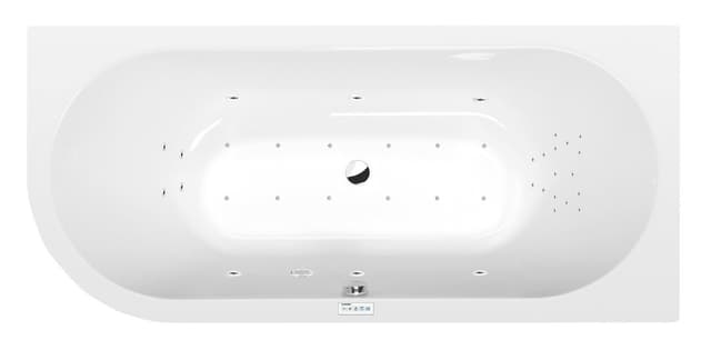 VIVA R wanna z hydromasażem, 175x80x47cm, Highline Hydro-Air, chrom
