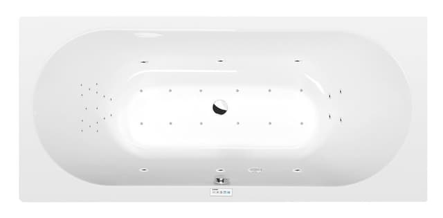 VIVA B wanna z hydromasażem, 185x80x47cm, Highline Hydro-Air, chrom