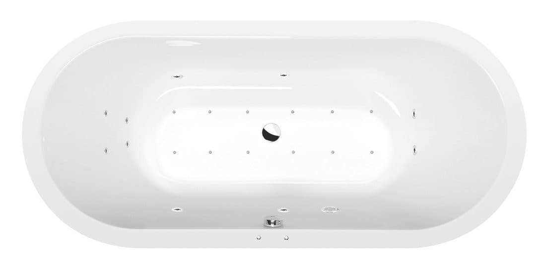 VIVA O wanna z hydromasażem, 185x80x47cm, Active Hydro-Air, chrom