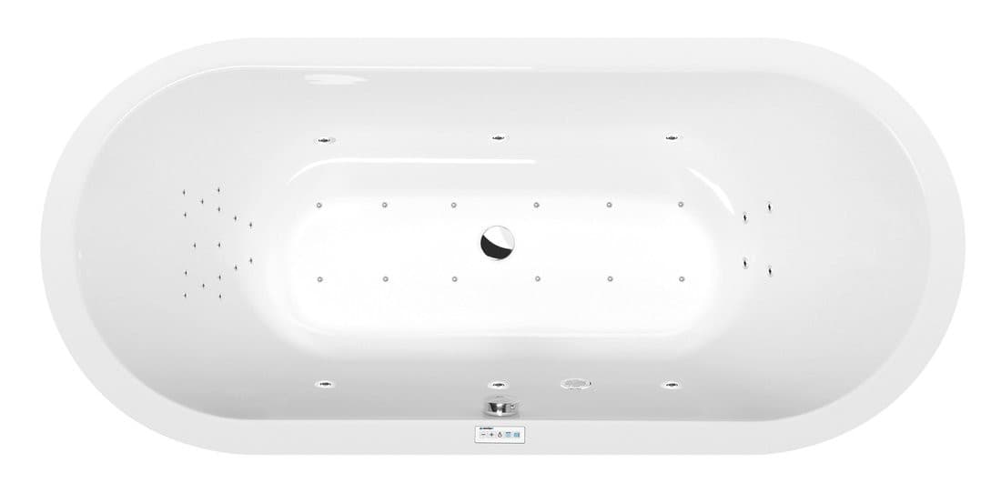 VIVA O wanna z hydromasażem, 185x80x47cm, Highline Hydro-Air, chrom