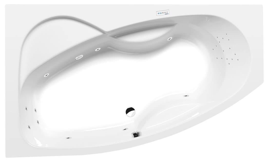 MAMBA L wanna z hydromasażem, 170x100x44cm, Highline Hydro, chrom