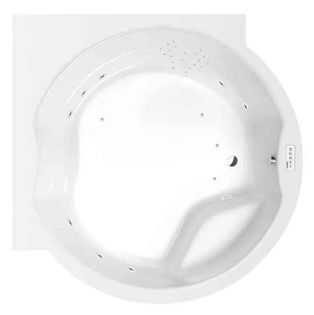 ROYAL CORNER wanna z hydromasażem, 173x173x49cm, Highline Hydro, chrom