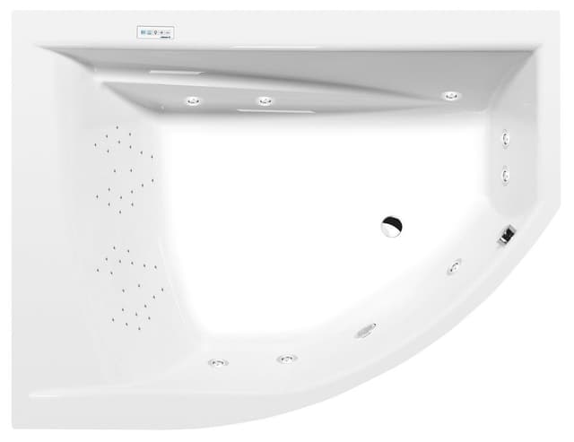 TANDEM L wanna z hydromasażem, 170x130x50cm, Highline Hydro, chrom