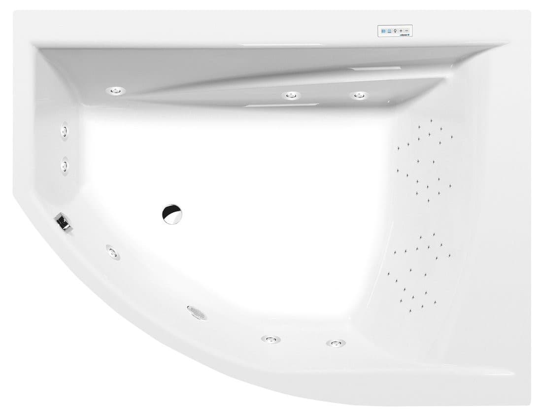 TANDEM R wanna z hydromasażem, 170x130x50cm, Highline Hydro, chrom