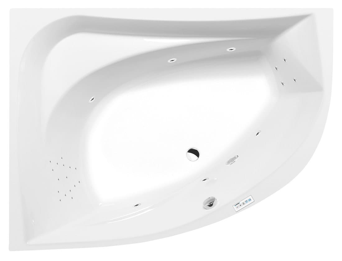 TANYA L wanna z hydromasażem, 160x120x49cm, Highline Hydro, chrom