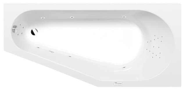 TIGRA R wanna z hydromasażem, 150x75x46cm, Highline Hydro, chrom