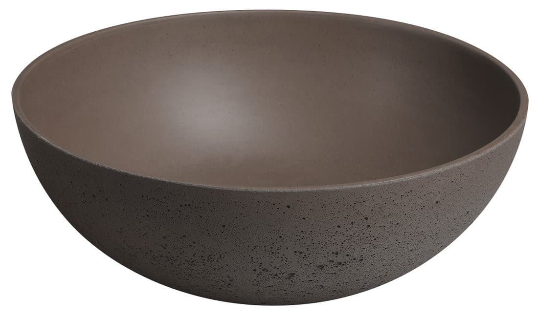 FORMIGO umywalka betonowa nablatowa, średnica 39cm, ciemny brąz