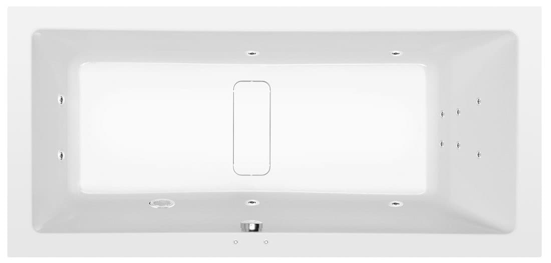 MARLENE wanna z hydromasażem, 190x90x48cm, Attraction Hydro, chrom