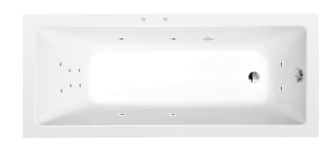 NOEMI wanna z hydromasażem, 160x80x39cm, Attraction Hydro, chrom