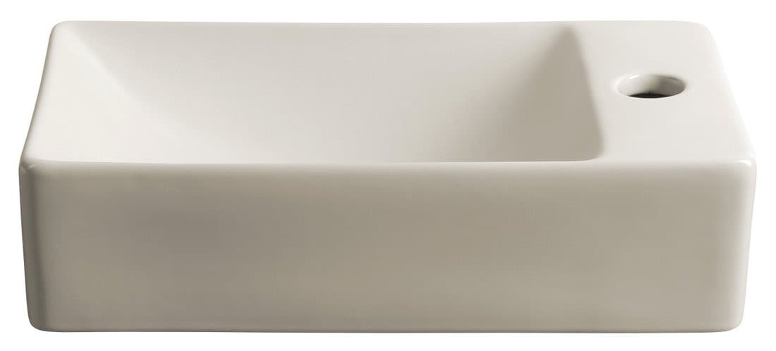 MARGITHA umywalka ceramiczna 38x22cm, otwór na baterię po prawej stronie, beżowy