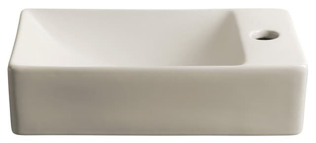 MARGITHA umywalka ceramiczna 38x22cm, otwór na baterię po prawej stronie, beżowy