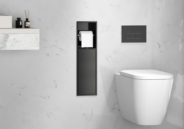 INSERTA podtynkowy uchwyt na papier toaletowy, 600x170mm, stal nierdzewna, gun metal