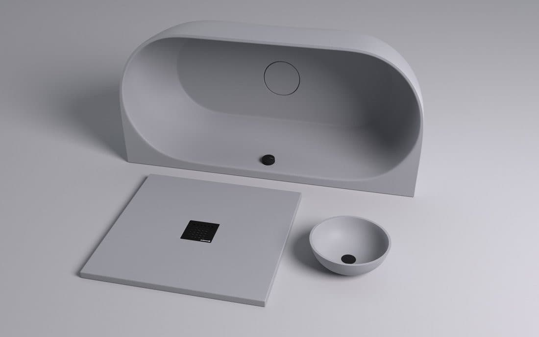 FLEXIA brodzik kompozytowy z możliwością docinania 100x90cm, szary mat