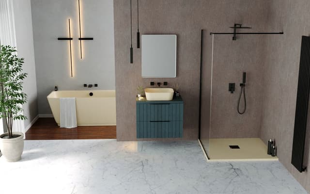 FLEXIA brodzik kompozytowy z możliwością docinania 100x100cm, beż mat