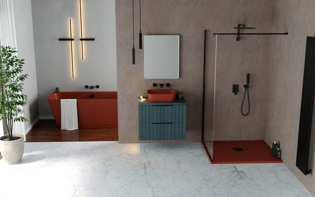 FLEXIA brodzik kompozytowy z możliwością docinania 100x90cm, brązowy mat