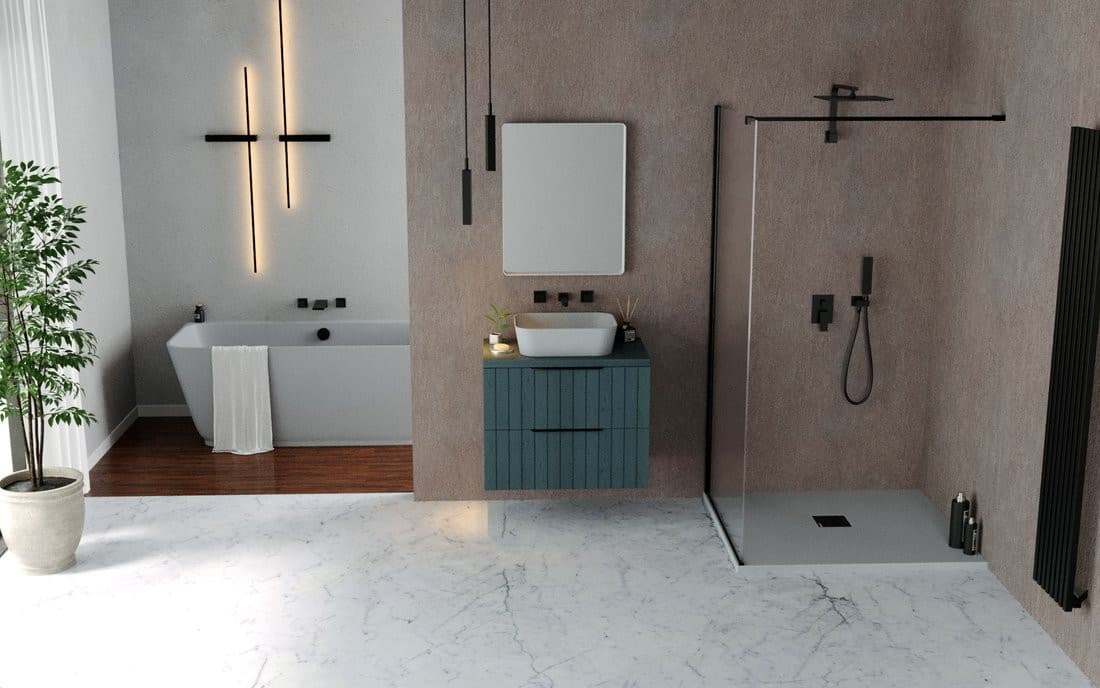 FLEXIA brodzik kompozytowy z możliwością docinania 150x80cm, szary mat